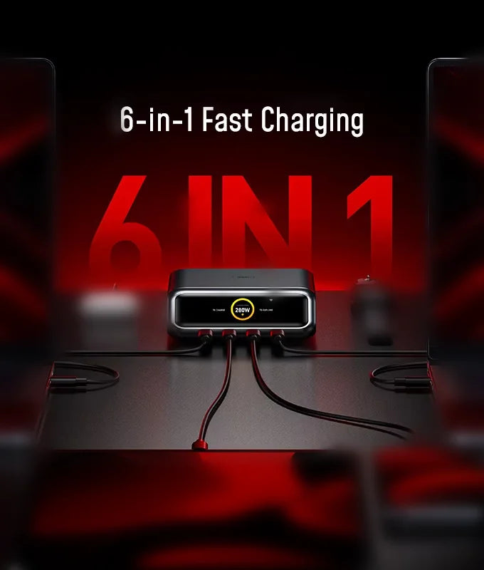 NEW AOHi 280W GaN+ Desktop Charger 6-Port Power Hub