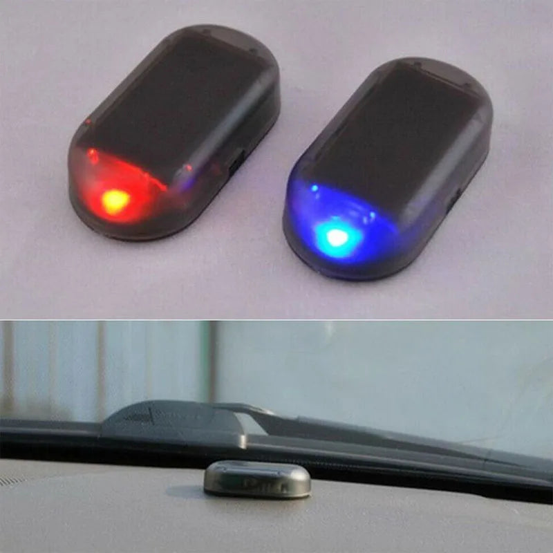 1/2Pcs Car Fake Security Light Solar Powered Simulated Dummy