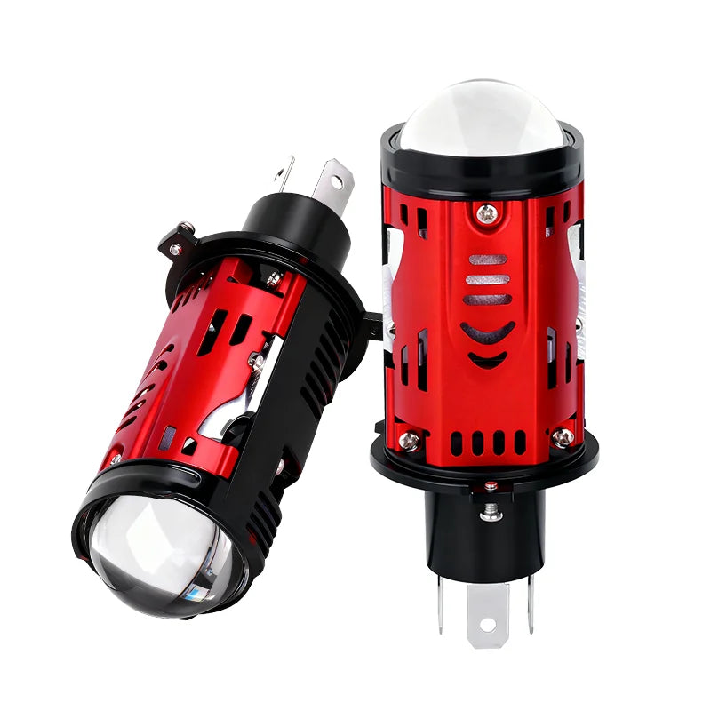 2PCS H4 LED Projector Lens Headlight High Low Beam Fog Lamp Bulb High Power For Cars Motorcycles Turbo Auto Headlamp Replacement