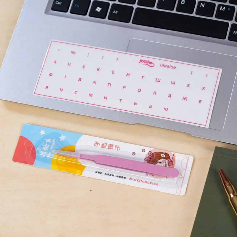 Ukrainian Keyboard Transfer Stickers Us Qwerty Waterproof Pvc Keycap Labels Decal for Laptop Desktop Pc Key Replacement