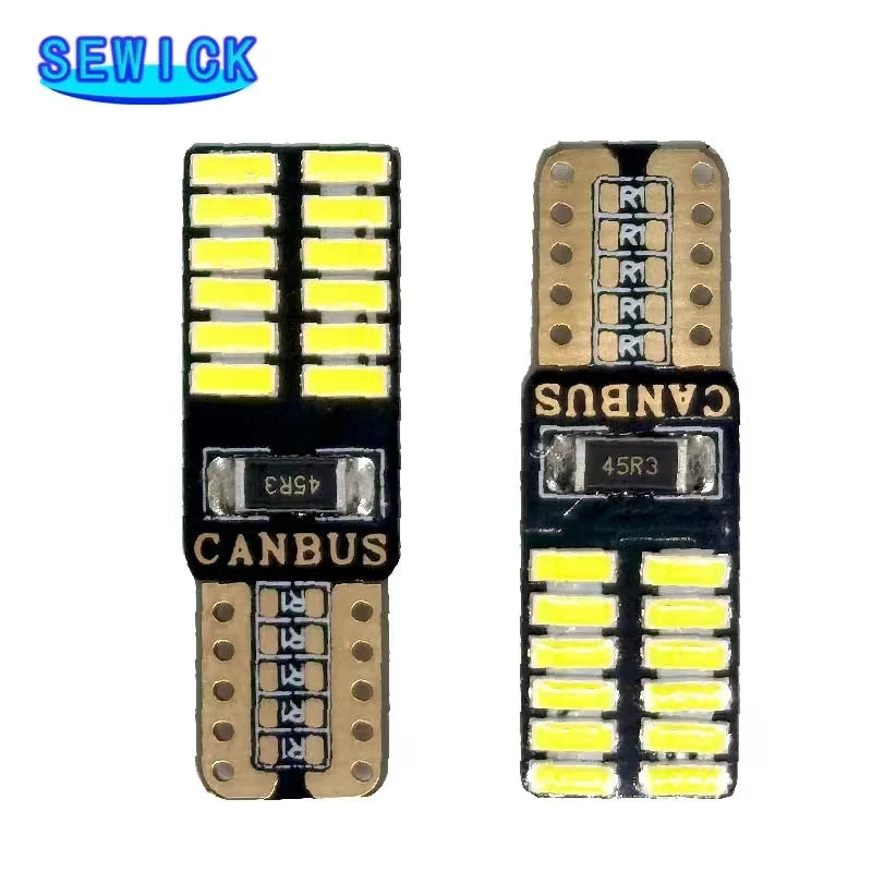 100pcs 12V/24V Canbus T10 W5W 194 501 Car LED Interior Instr