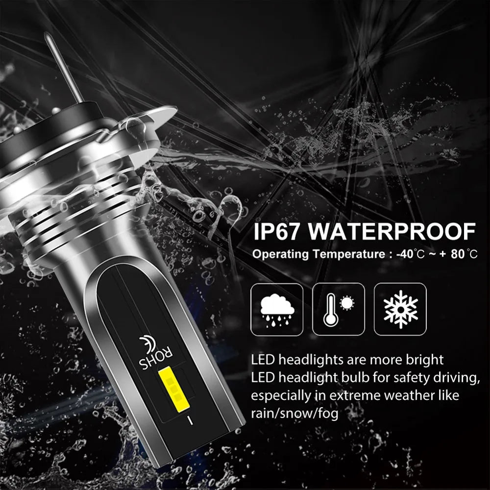 2pcs 12V-24V 6SMD H7 LED Headlight Mini Bulb Hi/Low Bulbs Be