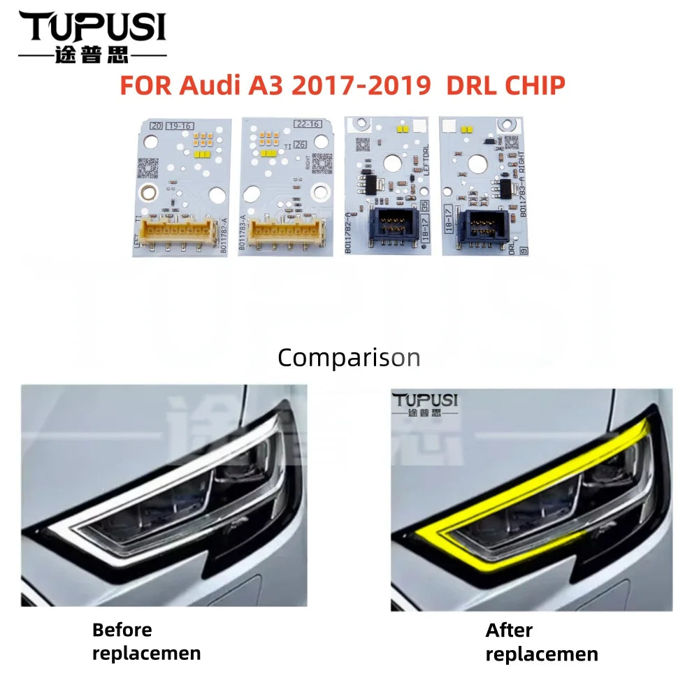 DRL LED Board For AUDI A3 RS3 S3 2017-2020 LED Daytime Running Lights Headlight LED Light Turning 8V0998473A