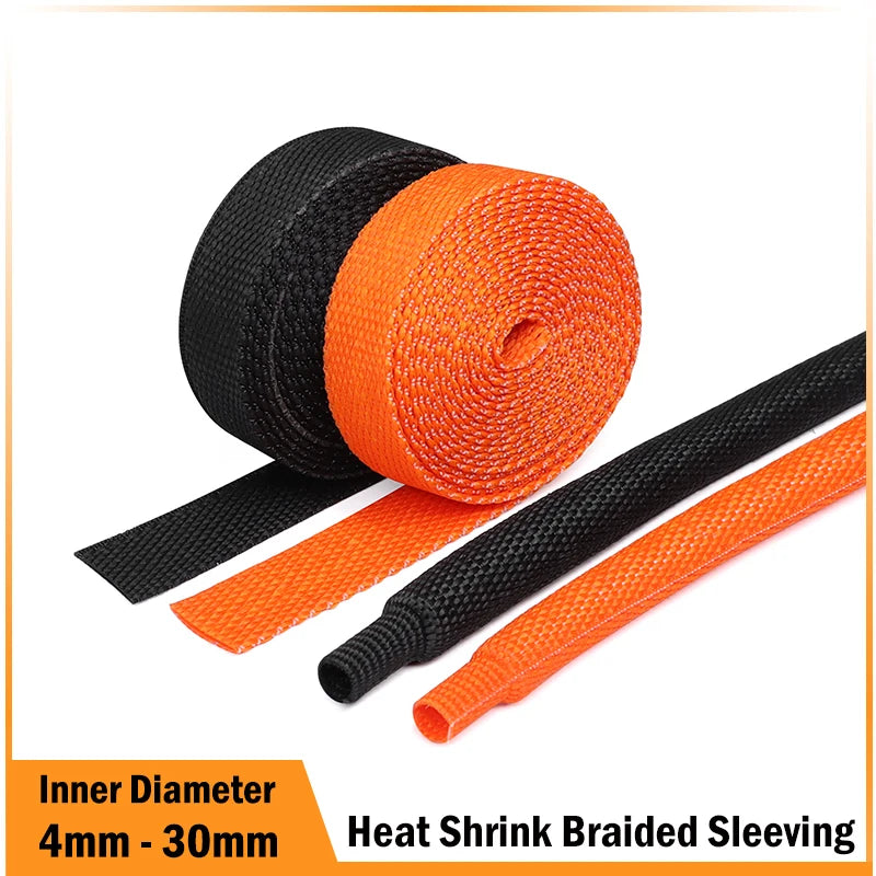 PET Braided Cable Sleeve Heat Shrink Tube 4mm-30mm Insulatio
