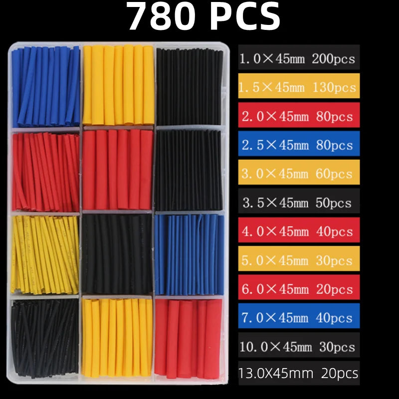 2 1 Heat Shrink Tubing 127-850 PCS Insulated Polyolefin Sheathed Electronic DIY Kit Electrical Connection Tubing Cable Sleeves