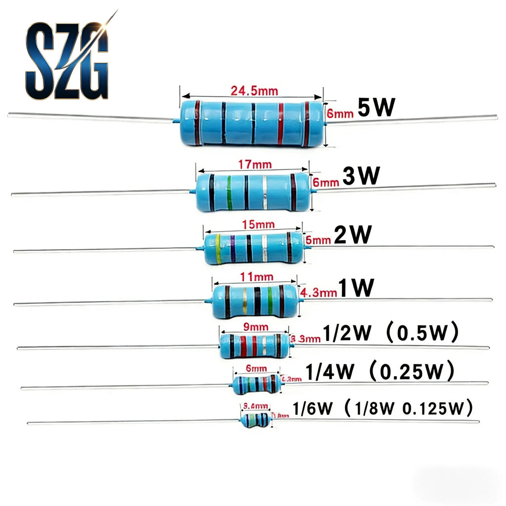 20Pcs/Lot 2W Carbon film Resistance 0R 10M 1% Metal film Res