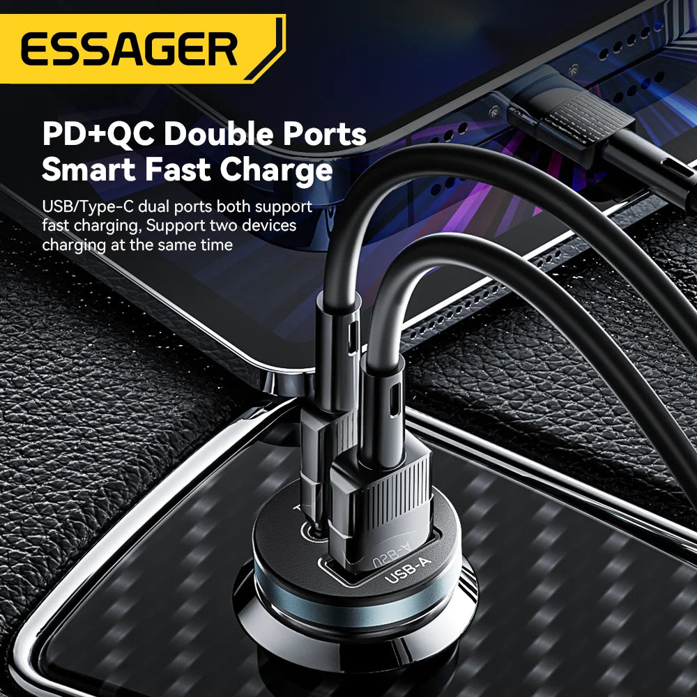 Essager 30W USB C Car Charger Type C Quick Charger PD QC 3.0