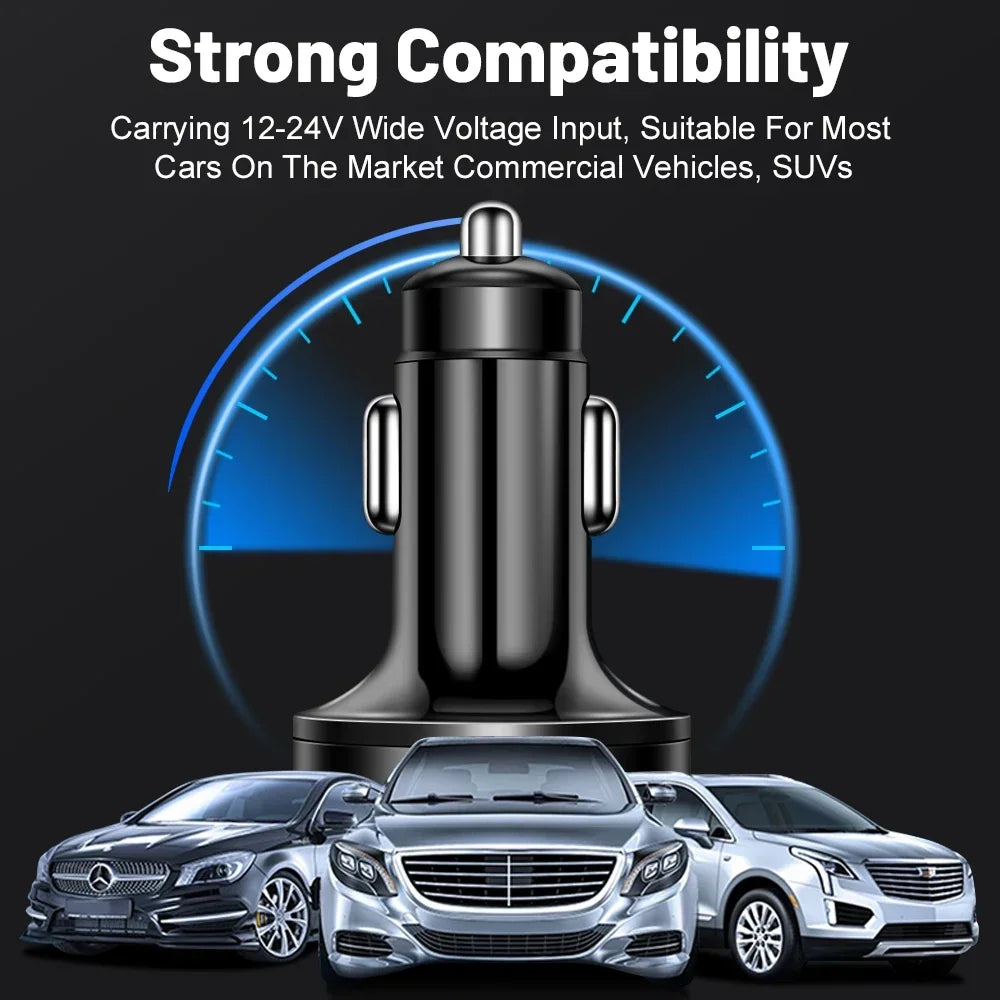 100W 6 Ports Car Charger Fast Charging PD QC3.0 USB C Car Ph