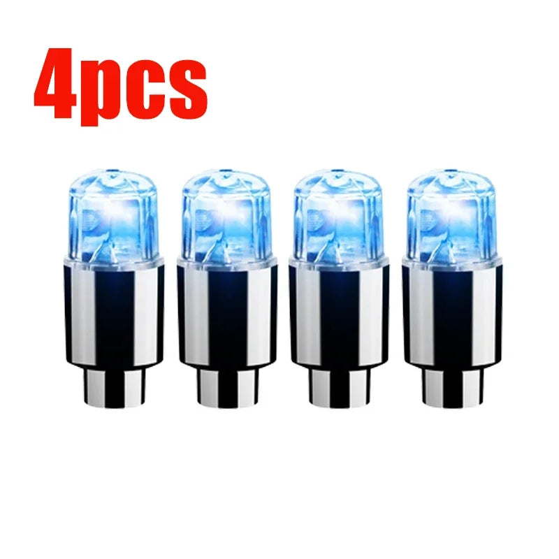 Car Hub Ambient Light Bicycle LED Tire Lights Universal Car Neon Lamp Valve Cover Lights Tire Colorful Flashing Bulb Decoration