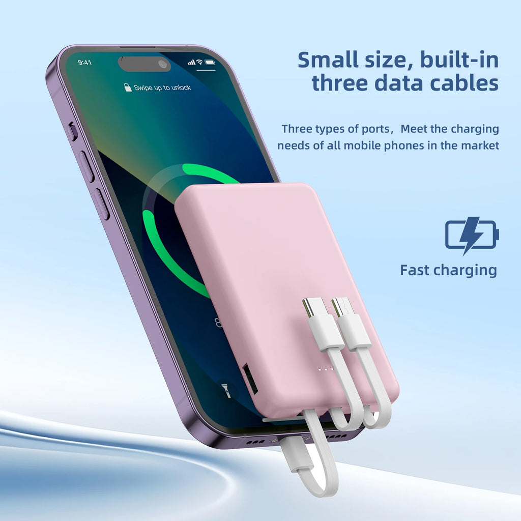 Mini 5000mAh Portable Power Bank With Built-in LED Digital D