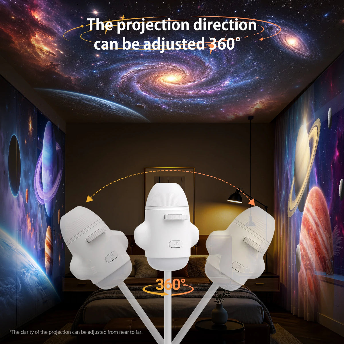 2-in-1 USB Galaxy Projection Light Adjustable Focus Ambient 