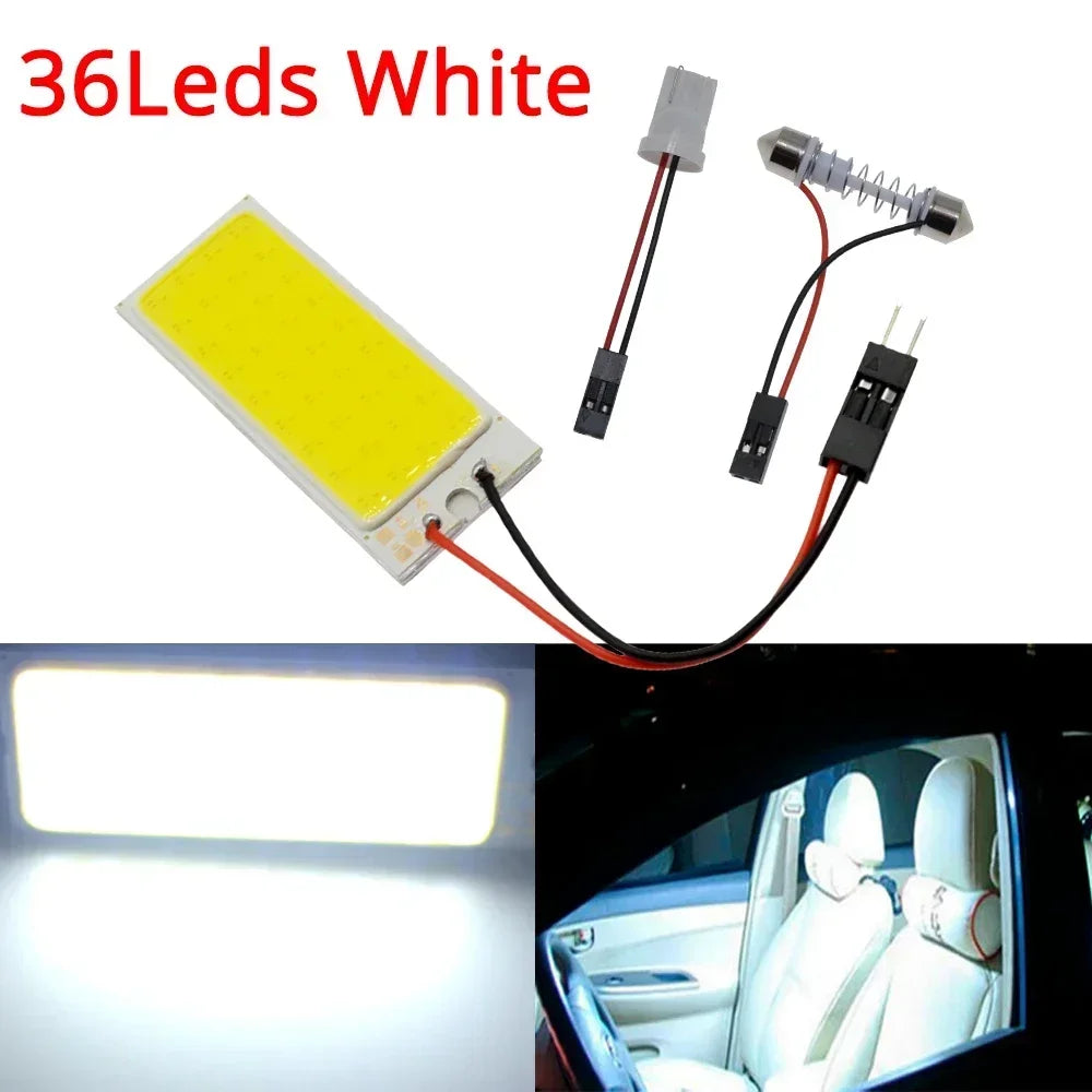 1/2/10PCS Cob 16 24 36 48SMD White Reading Lamp Led T10 Car Parking Bulb Auto Interior Panel Light Festoon License Plate Light