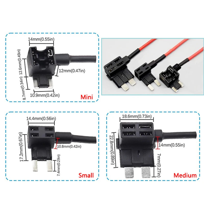 10/5pcs MINI SMALL MEDIUM Size Car Fuse Holder Add-a-circuit