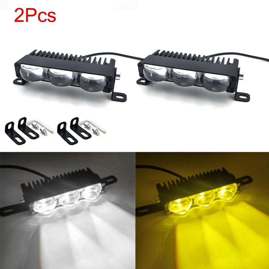 LED Headlight Bumper Projector Lens Fog Lamps Work Light Car Grill Light Mini Driving Light Auxiliary Lights For Car Motorcycle