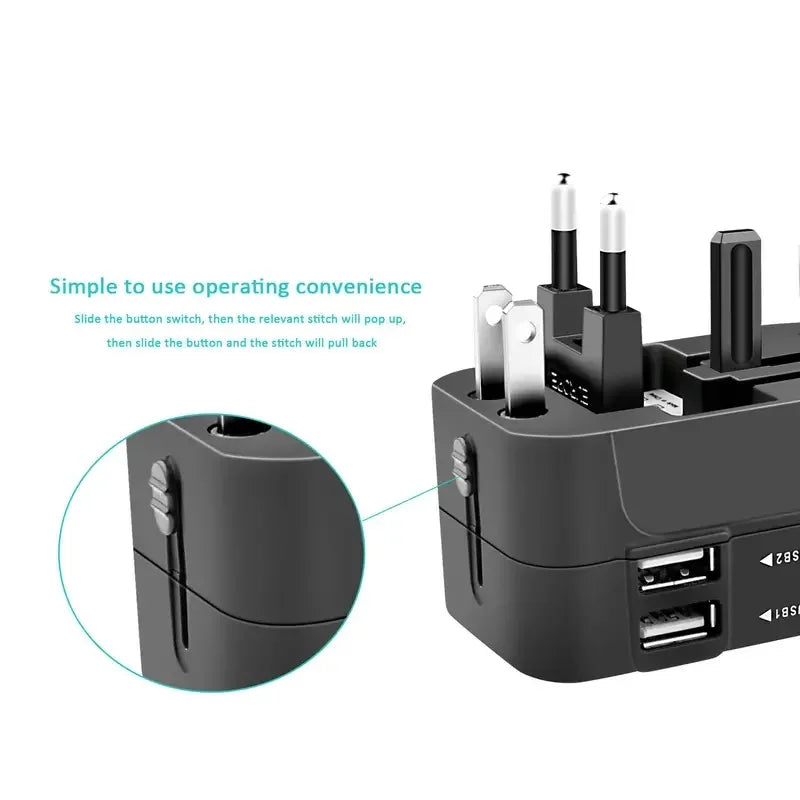 1pc Travel Adapter with 2 USB Charging Ports Dual USB Charge