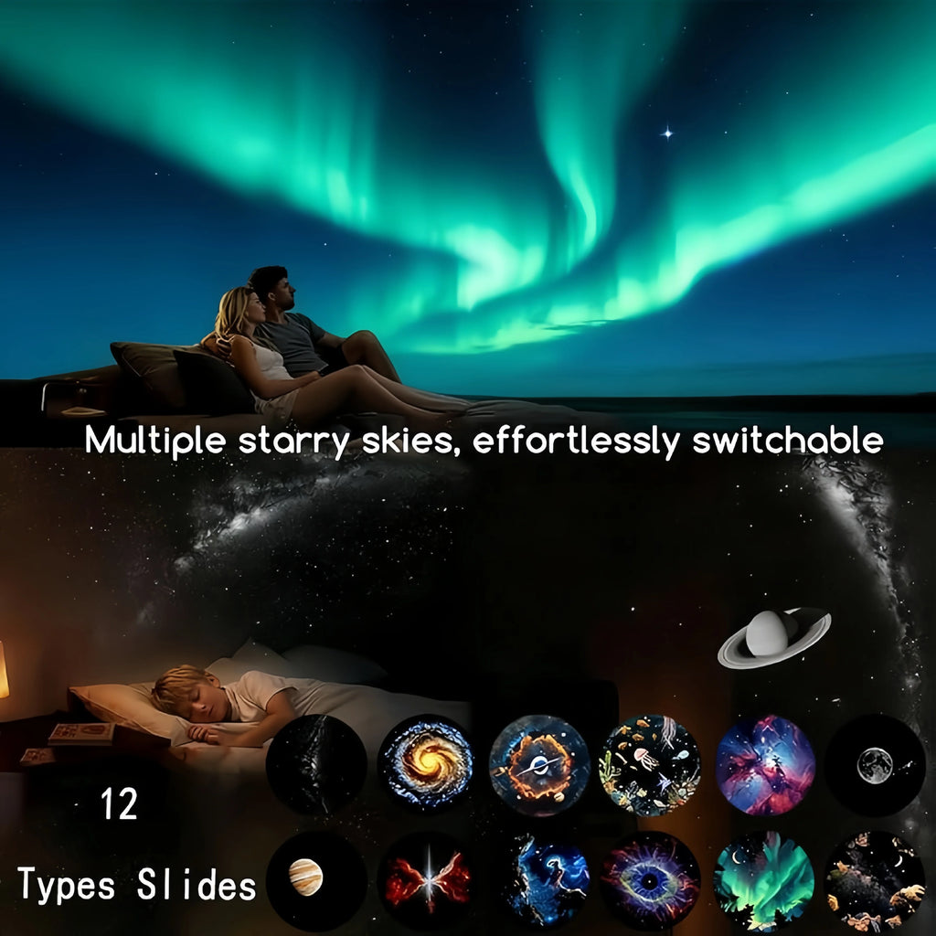 Galaxy Star Projector 2-in-1 Portable Lamp with 12 Slides 36