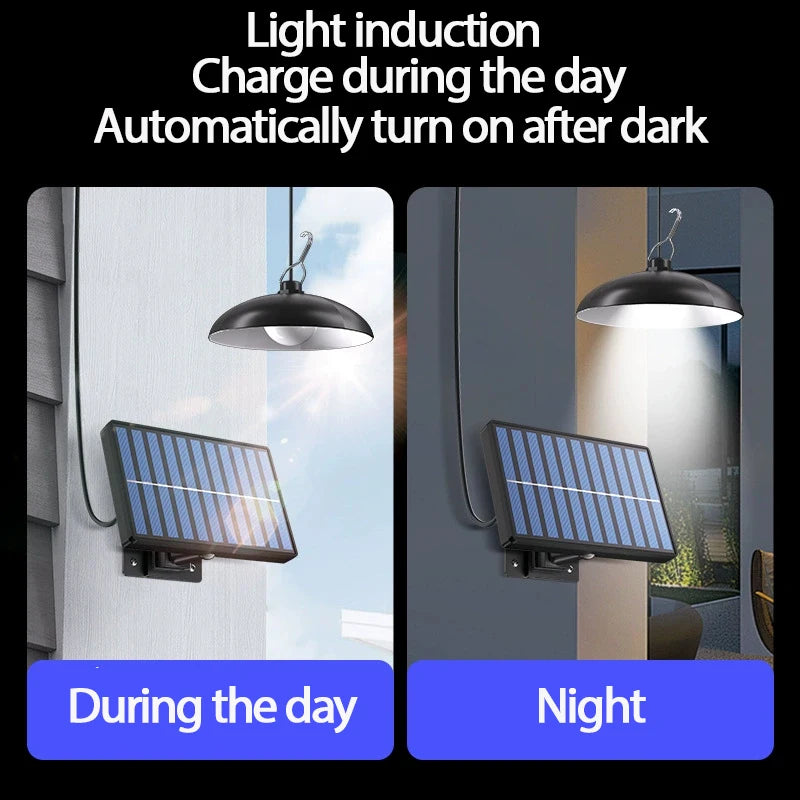 Solar Pendant Light Outdoor Waterproof LED Lamp Double-head 