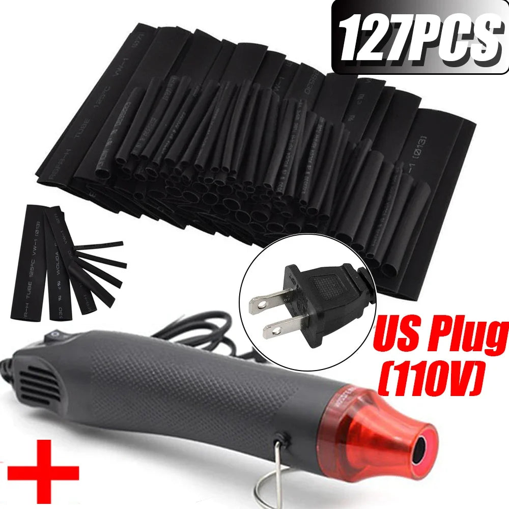 580/328/127PCS Heat Shrink Tubing Wrapping Kit 2 1 Shrinkable Wire Shrinking Wrap Tubing Wire Connect Cover Protection Sleeving