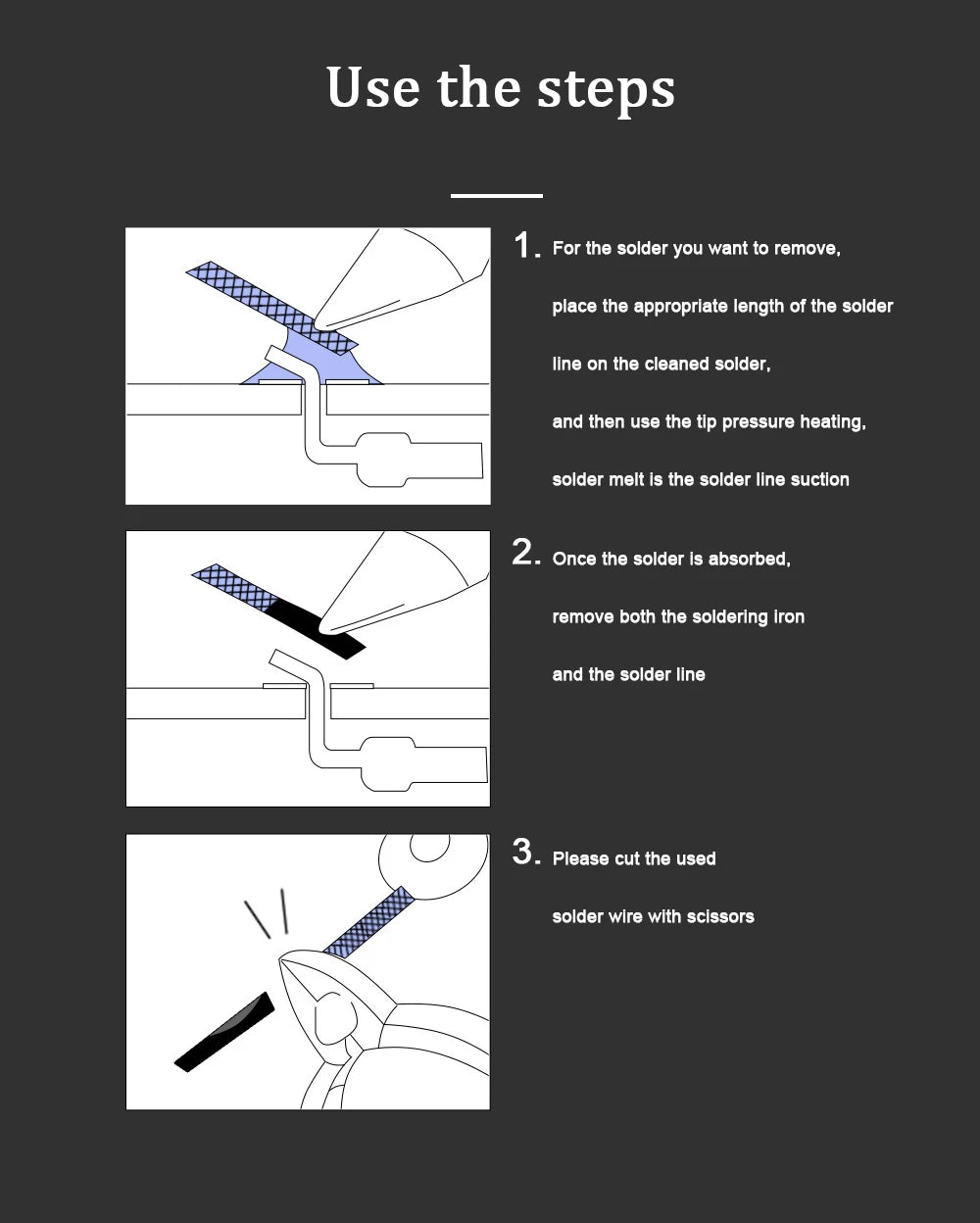 strong Desoldering Braid 1.5/2.0/2.5/3.0/3.5/4mm Width 3M Le