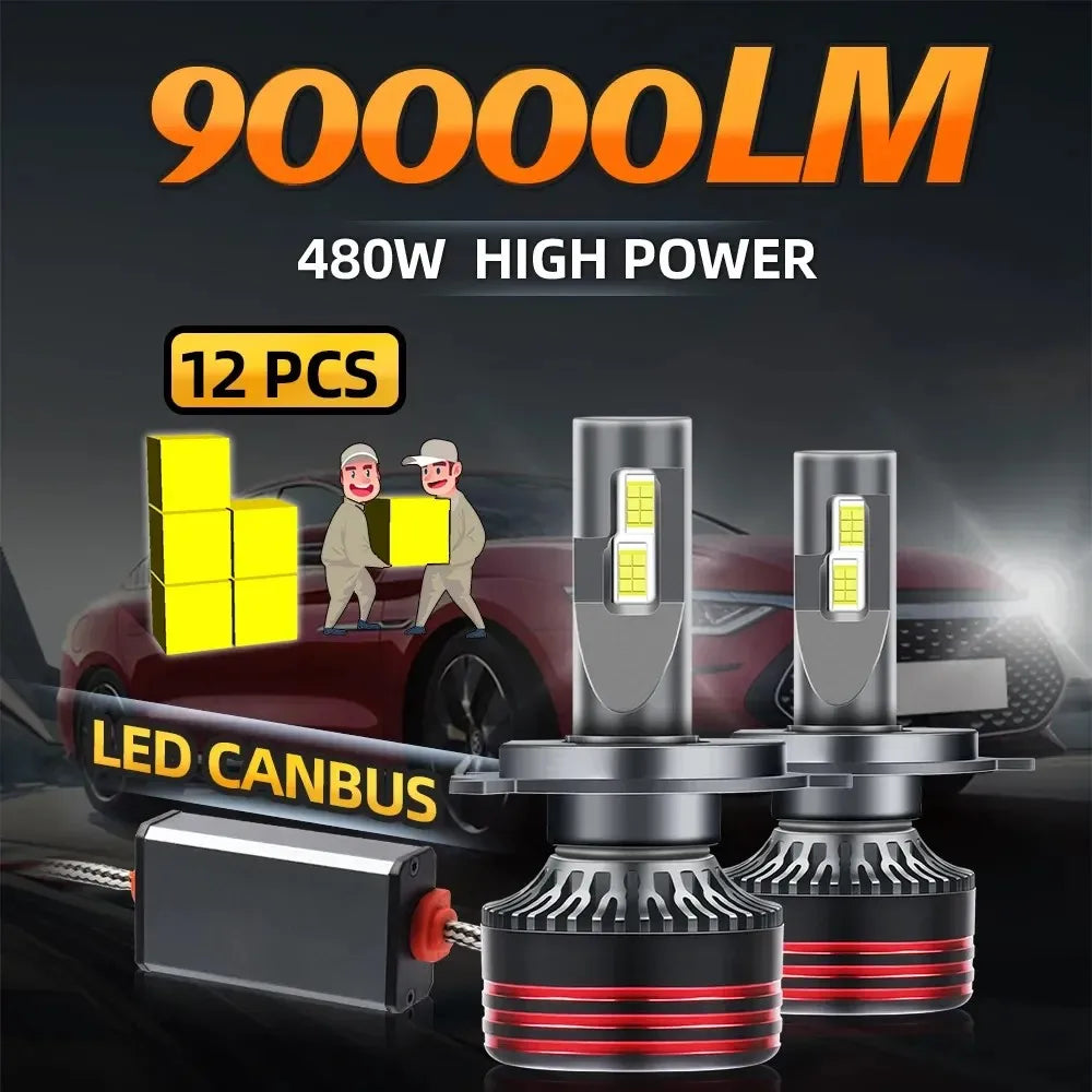 2pcs Upgrade 9005/HB3 9006/HB4 H7 H11 H4 H1 LED Headlight Bu