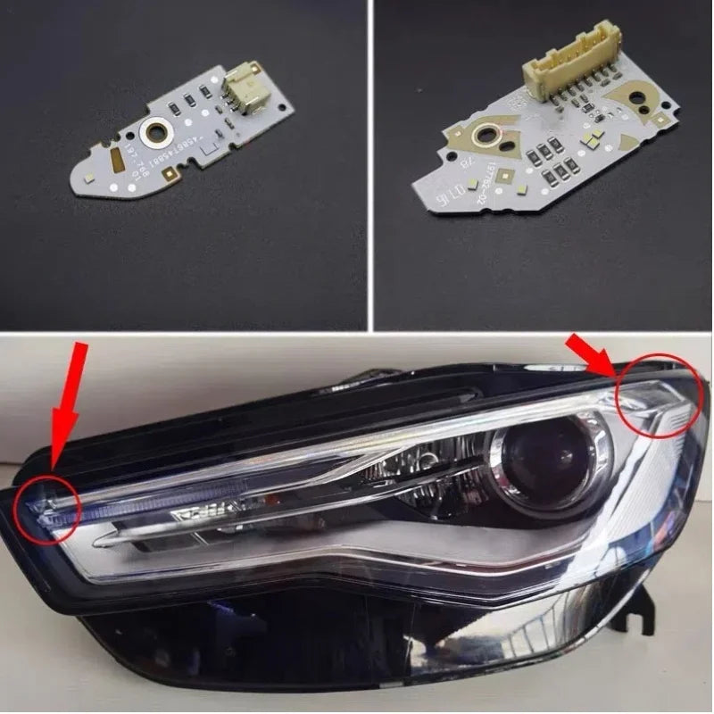 Headlight Daytime Running Light LED Module DRL Chip PCB Board OE# Low Version For Audi A6 C7 2016 2017 2018