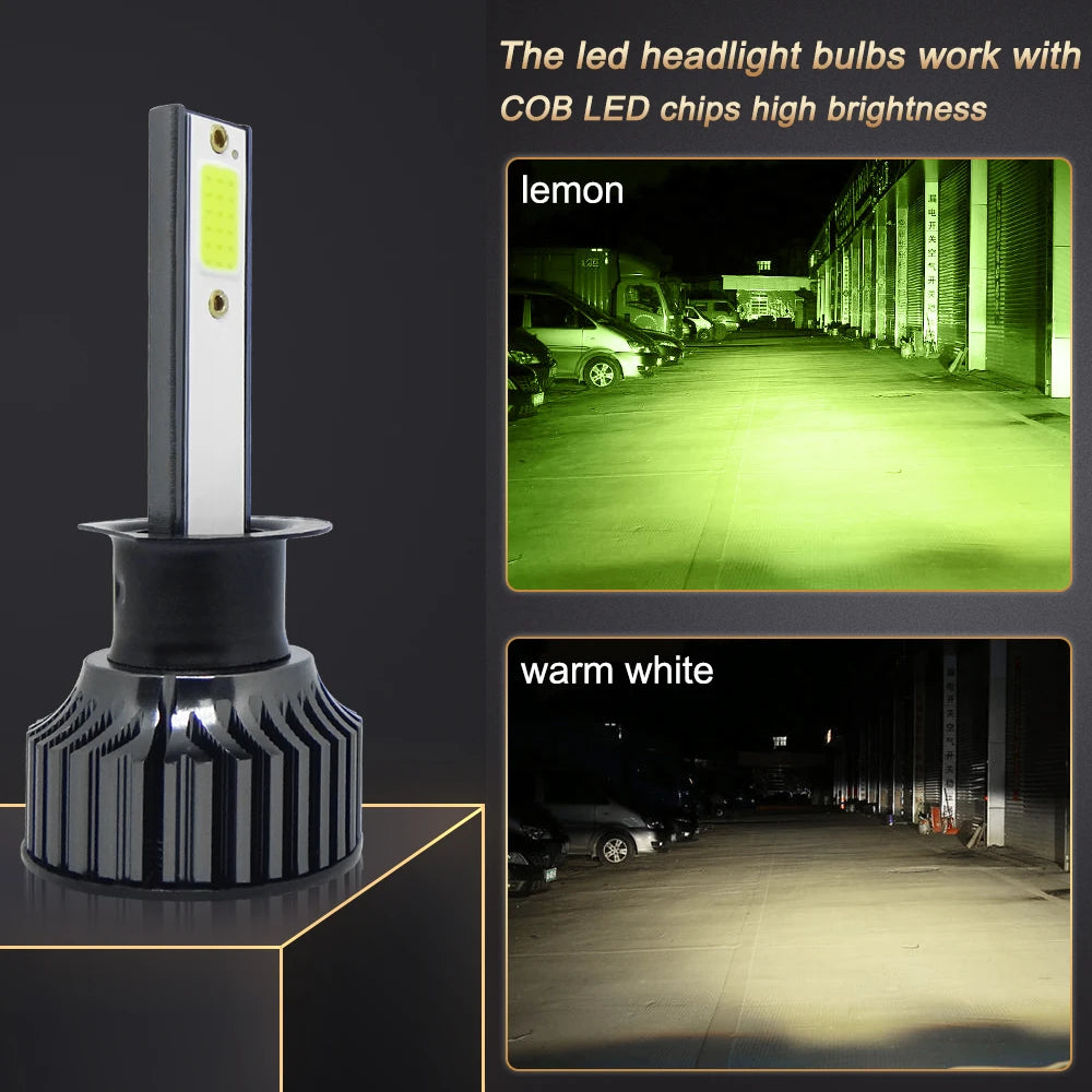 72W 16000LM Car Headlight H4 H7 H1 LED H11 H8 H9 H27 881 Blu