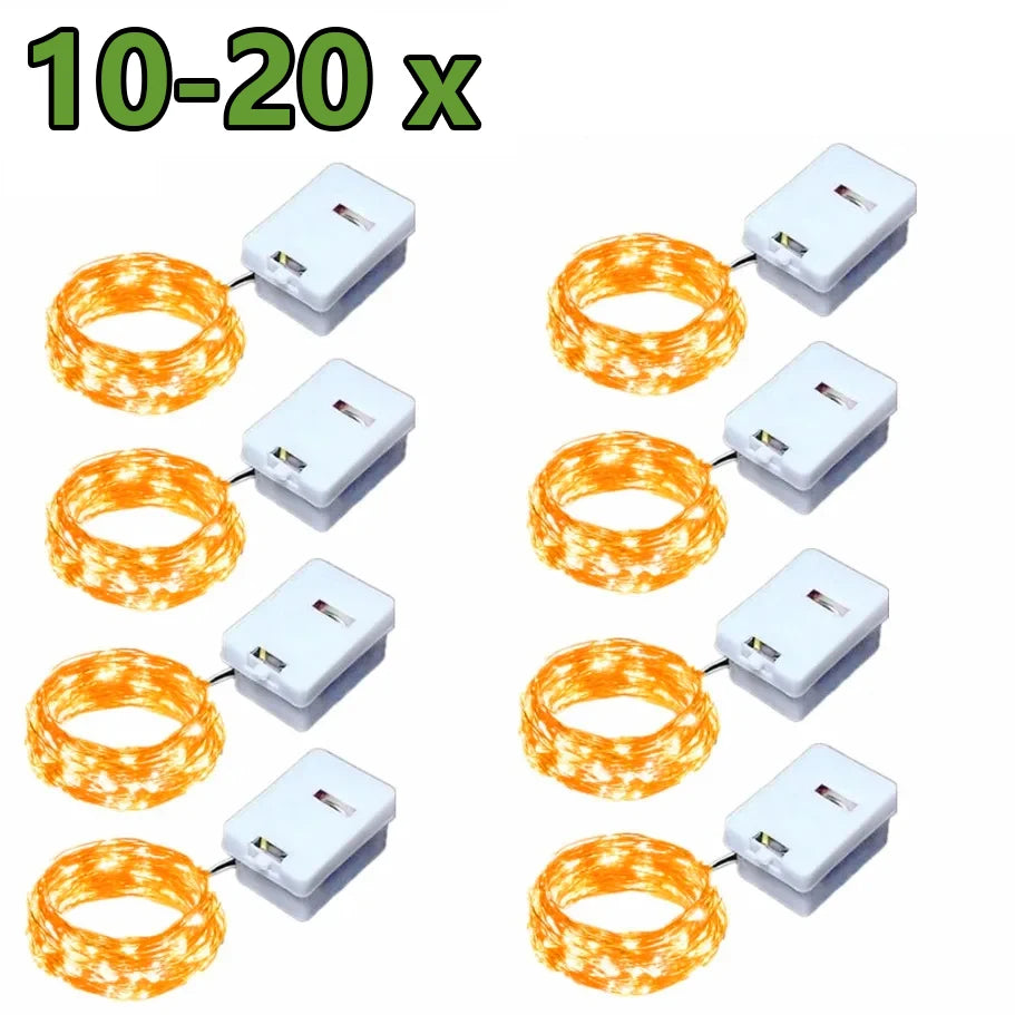 20x LED String Light Copper Silver Wire Garland Light Waterp