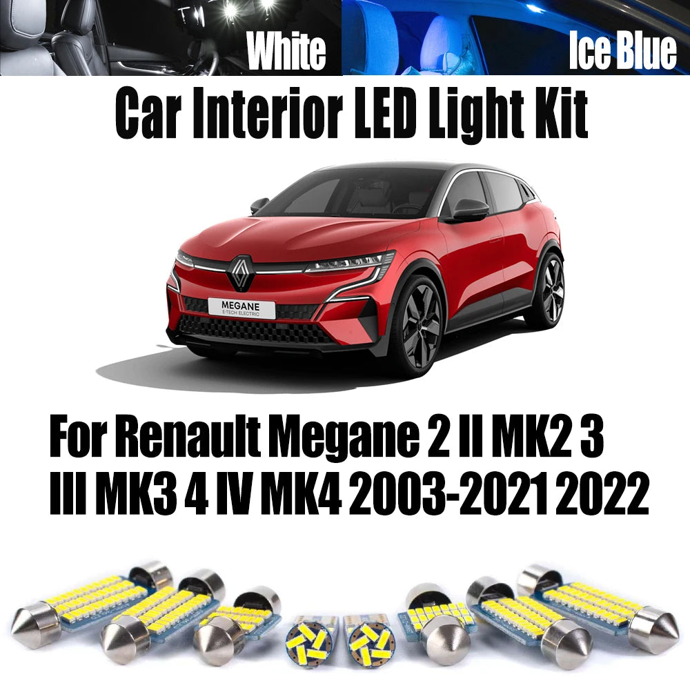Canbus For Renault Megane 2 II MK2 3 III MK3 4 IV MK4 2003- 2022 LED Interior Map Dome Vanity for Renault MK2