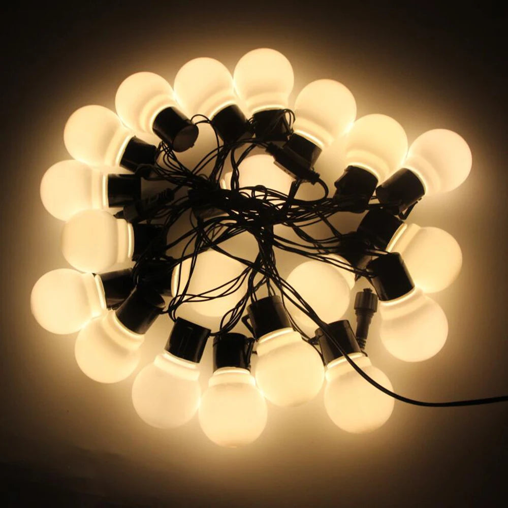 6M-16M Festoon Led Globe Fairy String Lights Christmas Garland Street Bulb Outdoor For New Year Party Holiday Garden Decoration