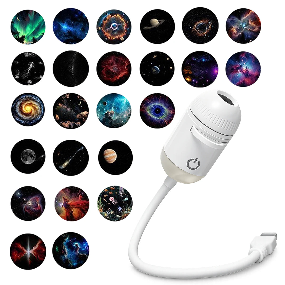 USB Car Atmosphere Projector Light Car Interior Ambient LED Starry Star Light Party Decor Romantic Saturn NEW 2-in-1 Galaxy Ligh