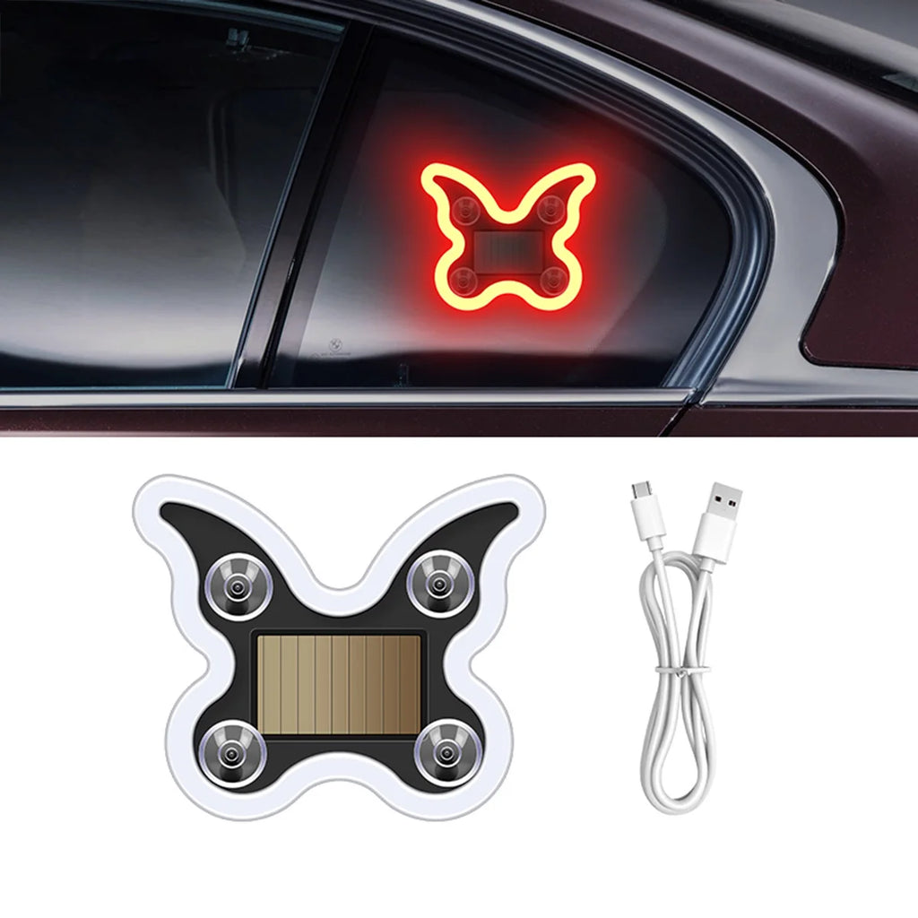 Universal Solar Atmosphere Light Heart-shaped Dynamic Gradient LED Fit Car Interior Ambient Light Decoration Accessory RGB