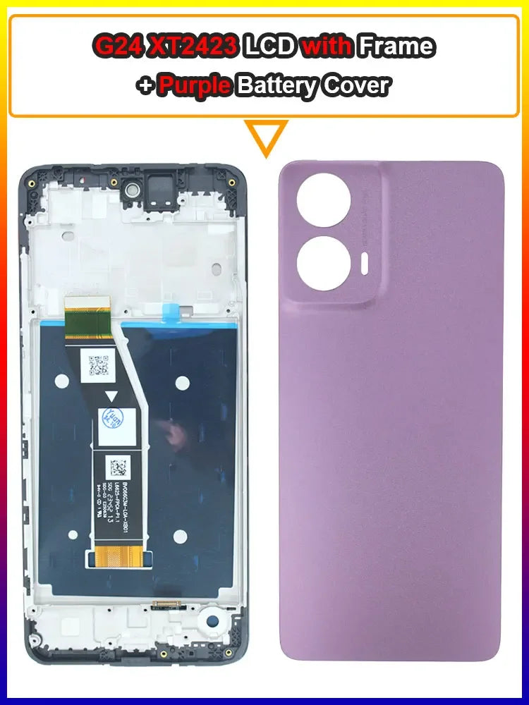 New LCD for Motorola Moto G24 LCD Display Touch Screen Digitizer Assembly for Moto G24 XT2423 LCD Replacement With Frame