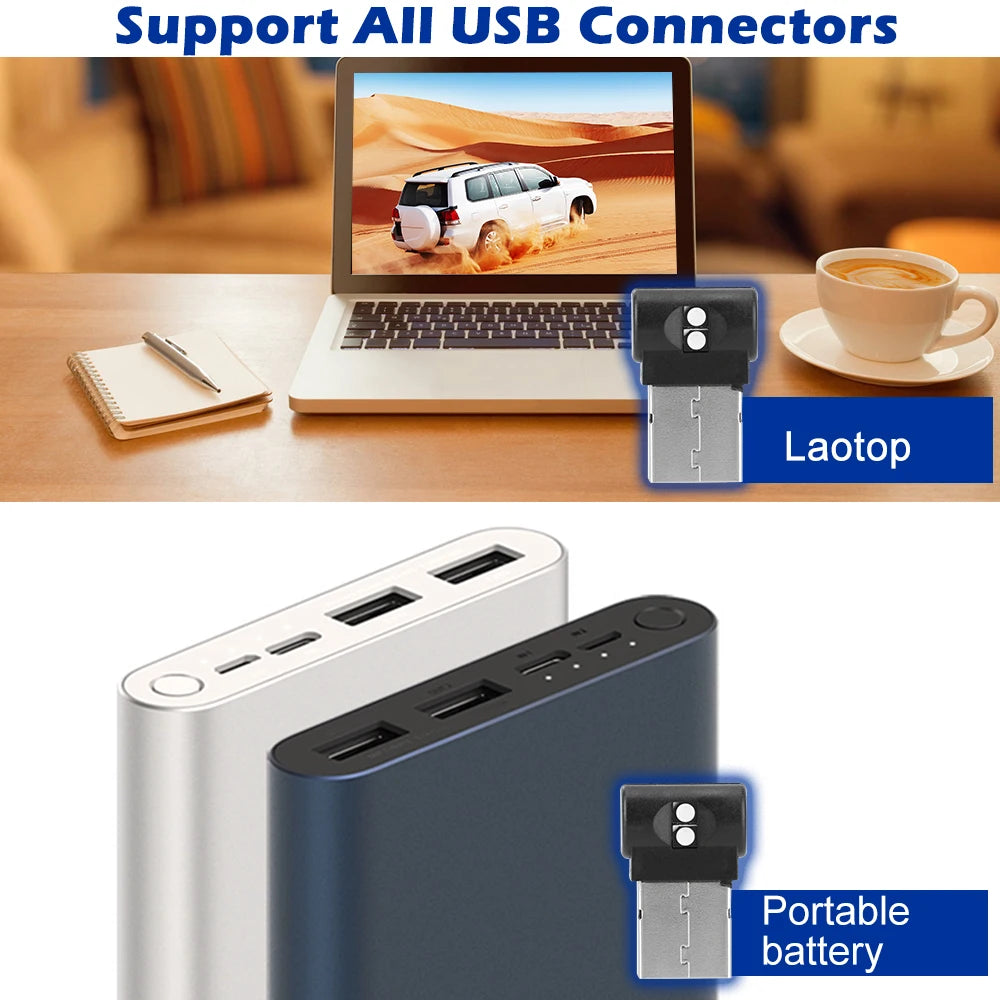 Mini USB Car Foot Light Emergency Lighting Car Accessory PC 