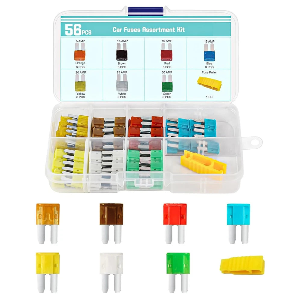 35/56/70/84/100/105/126pcs Micro 2 Blade Fuse Assortment Kit