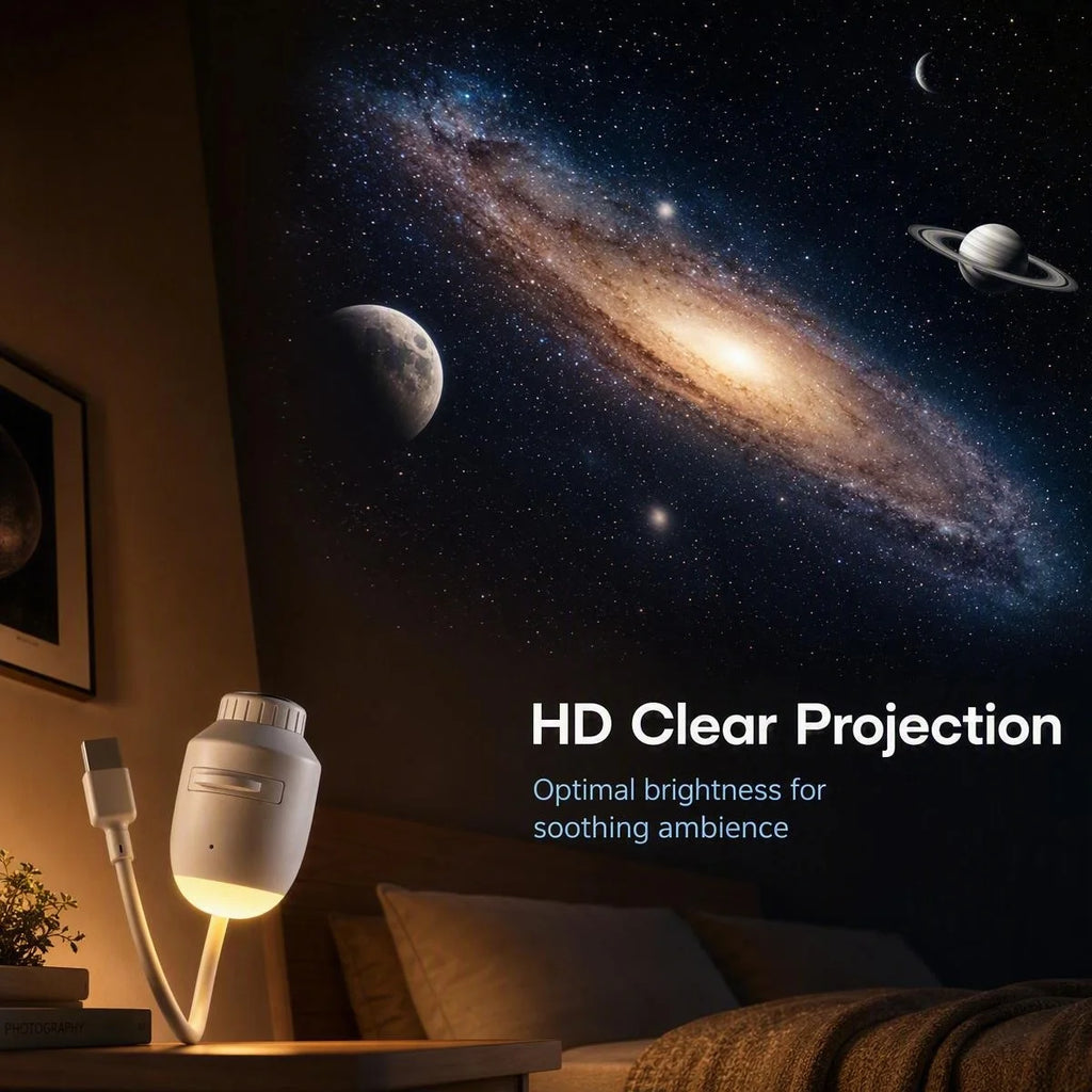 USB Starry Sky Projector Touch Dimmable Memory 3/6/12 Films 