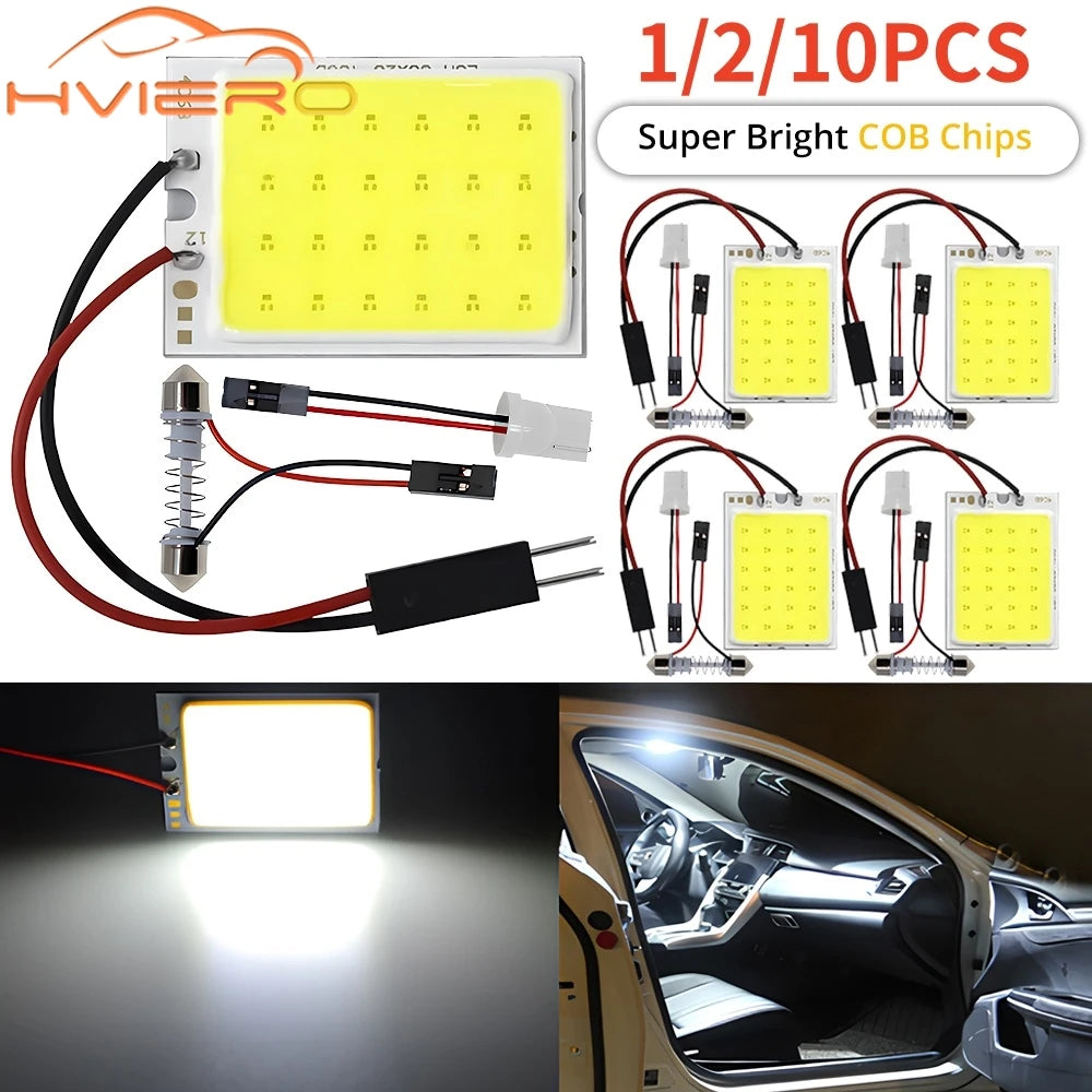 1/2/10PCS Cob 16 24 36 48SMD White Reading Lamp Led T10 Car 