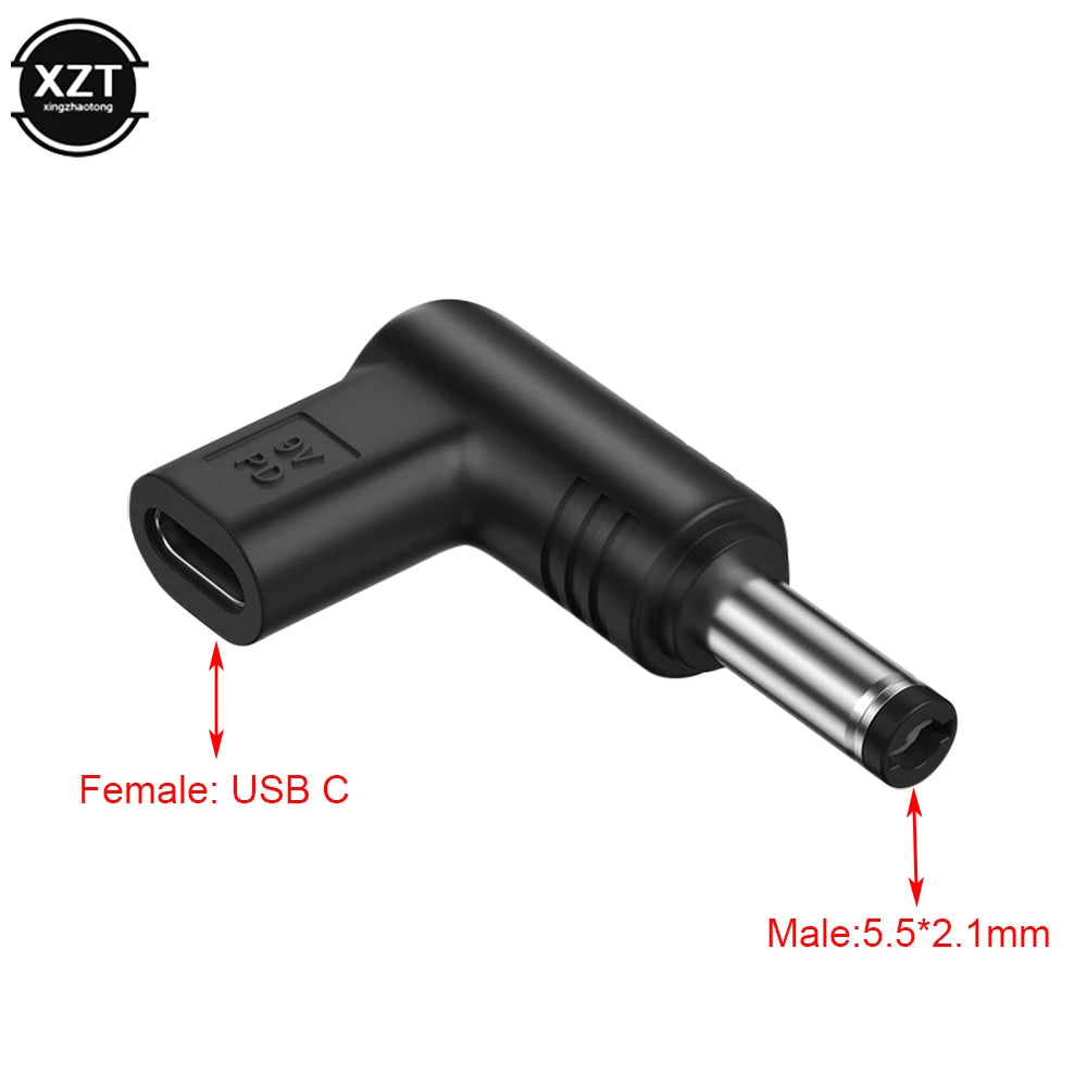 USB C PD to DC Power Connector Universal 5V 9V 12V Type C to DC Jack Plug Charging Adapter Converter for Router Tablet Mini Fan