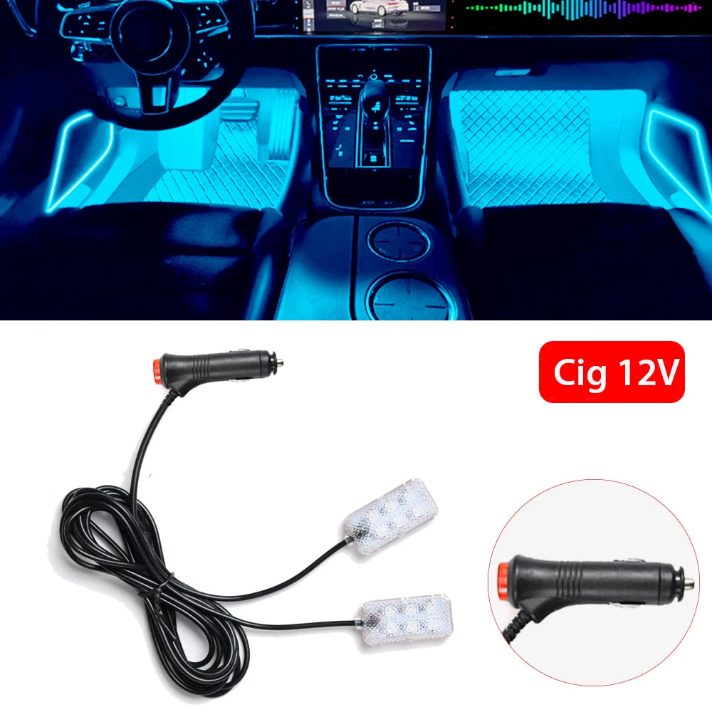 Foot Light Car Accessories LED Car Interior Ambient Foot Light with USB Atmosphere Decorative Lamps