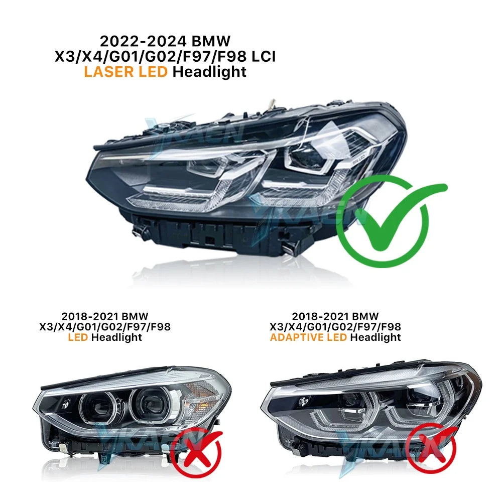 Angel Eye DRL LED Chips Boards For BMW X3 G01 X3M F97 X4 G02 X4M F98 LCI 2022-2024 Headlight Daytime Running