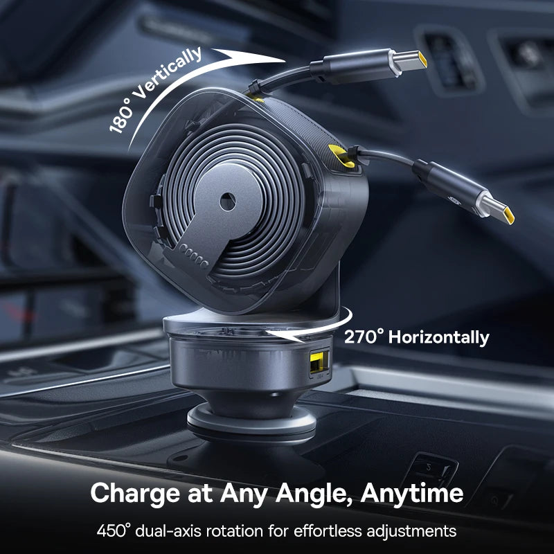 Baseus 100W Car Charger PD QC Fast Charging Dual Type-C Retr