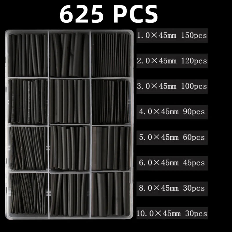 2 1 Heat Shrink Tubing 127-850 PCS Insulated Polyolefin Sheathed Electronic DIY Kit Electrical Connection Tubing Cable Sleeves