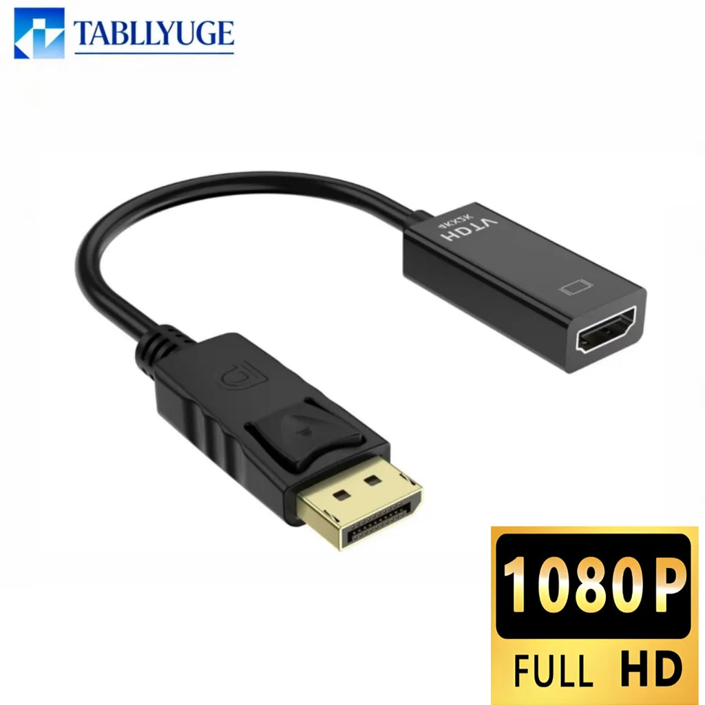 DP to HDMI Adapter 4k DisplayPort to HDMI Converter Male to Female Video Cable for PC Laptop TV