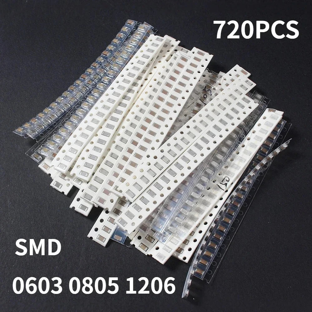 720pcs 0603 0805 1206 SMD Ceramic Capacitors Assortment Kit 