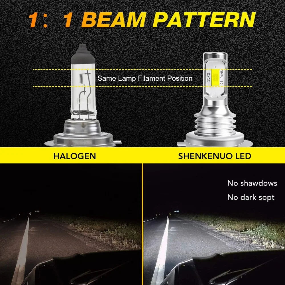 4PCS H7 LED Headlight KIT Combo Bulbs High Low Beam Super Br
