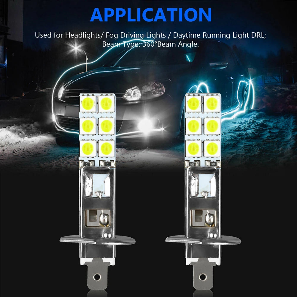 2PC NEW H1 6000K Super White 55W LED Headlight Bulbs Kit Fog