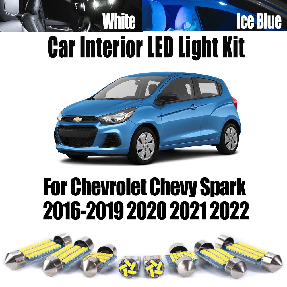 Canbus LED Interior Map Dome Trunk Footwell Door Light Kit For Chevrolet Chevy Spark 2013-2019 2020 for