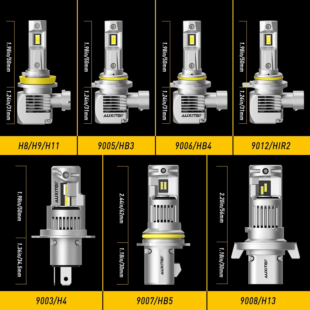 2Pcs AUXITO Q16 Canbus H8 H11 LED Light Bulbs 20000LM 100W H
