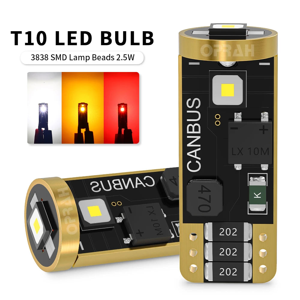 Oprah 2pcs LED T10 W5W Canbus Car Lights No Error Interior L
