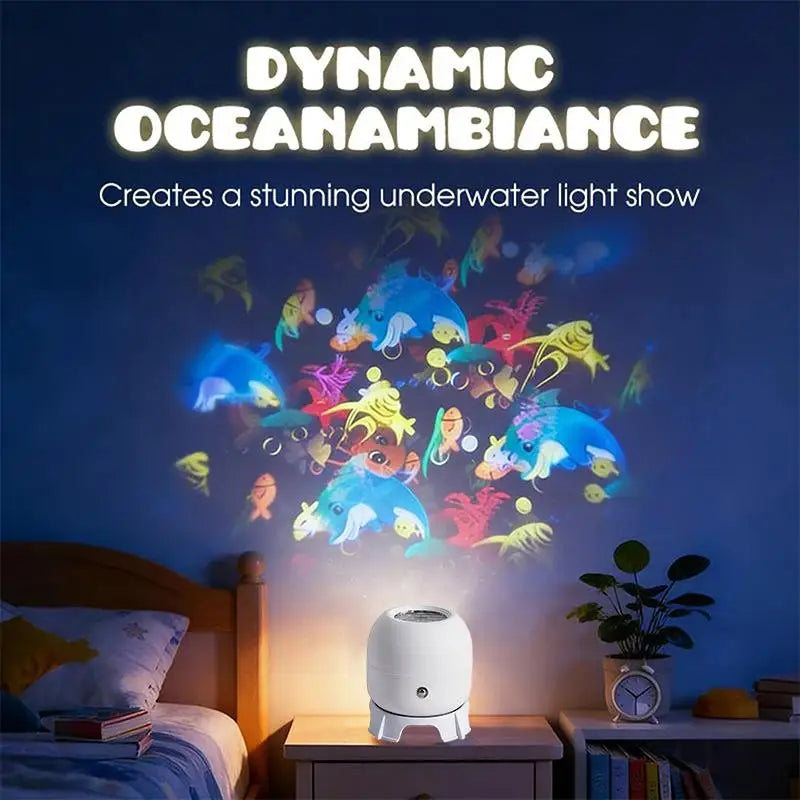 LED Ocean Projector Light 360 Rotating USB Powered Ambient L