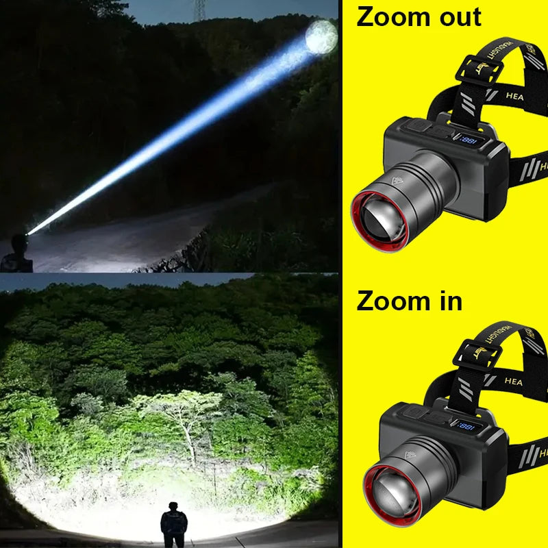 Rechargeable Headlamp Super Bright Head Light Motion Sensor 